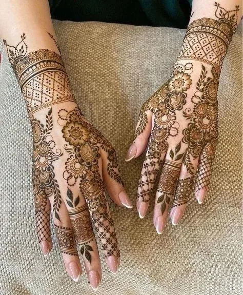 Modern Full Hand Mehndi Design idea