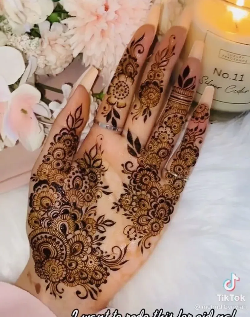 Modern Full Hand Mehndi Design idea