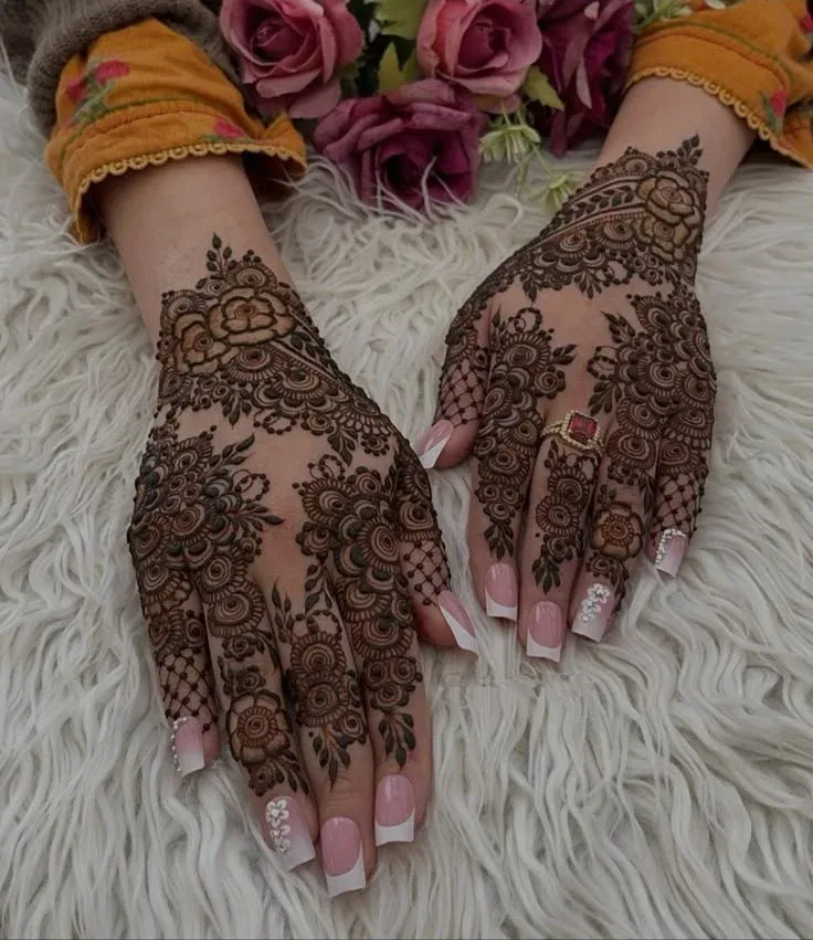 Modern Full Hand Mehndi Design idea