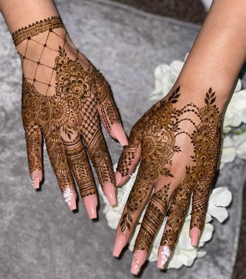 Modern Full Hand Mehndi Design idea
