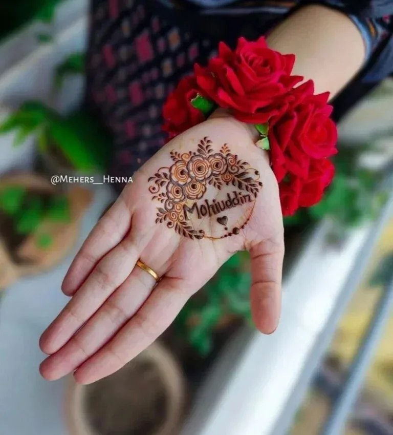 Simple Mehndi Design With Name idea