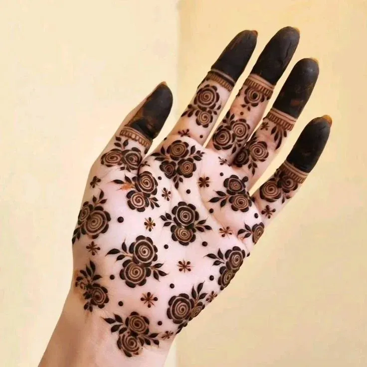 Floral Mehndi Design for Front Hand idea