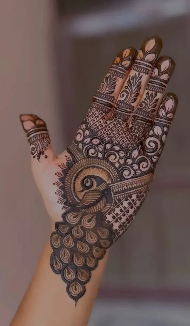 Floral Mehndi Design for Front Hand idea