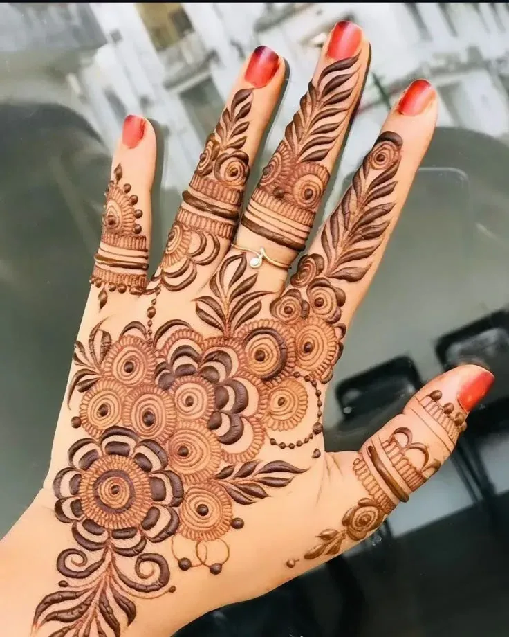 Punjabi Royal Front Hand Mehndi Design idea