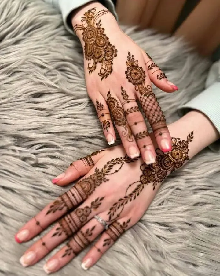 Punjabi Royal Front Hand Mehndi Design idea