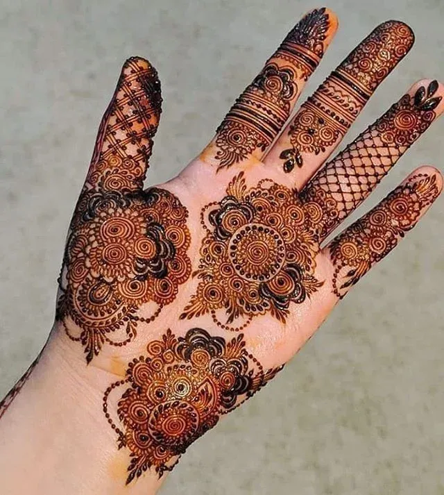 Punjabi Royal Front Hand Mehndi Design idea