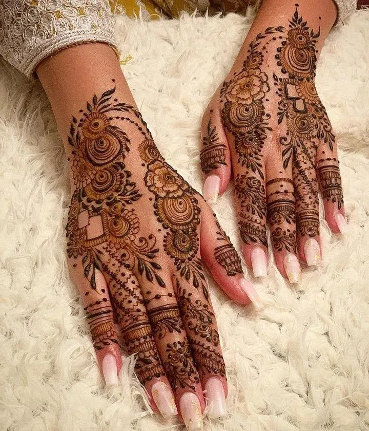 Punjabi Royal Front Hand Mehndi Design idea