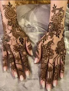Punjabi Royal Front Hand Mehndi Design idea
