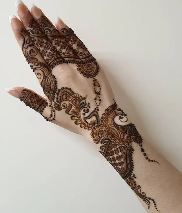 Punjabi Royal Front Hand Mehndi Design idea