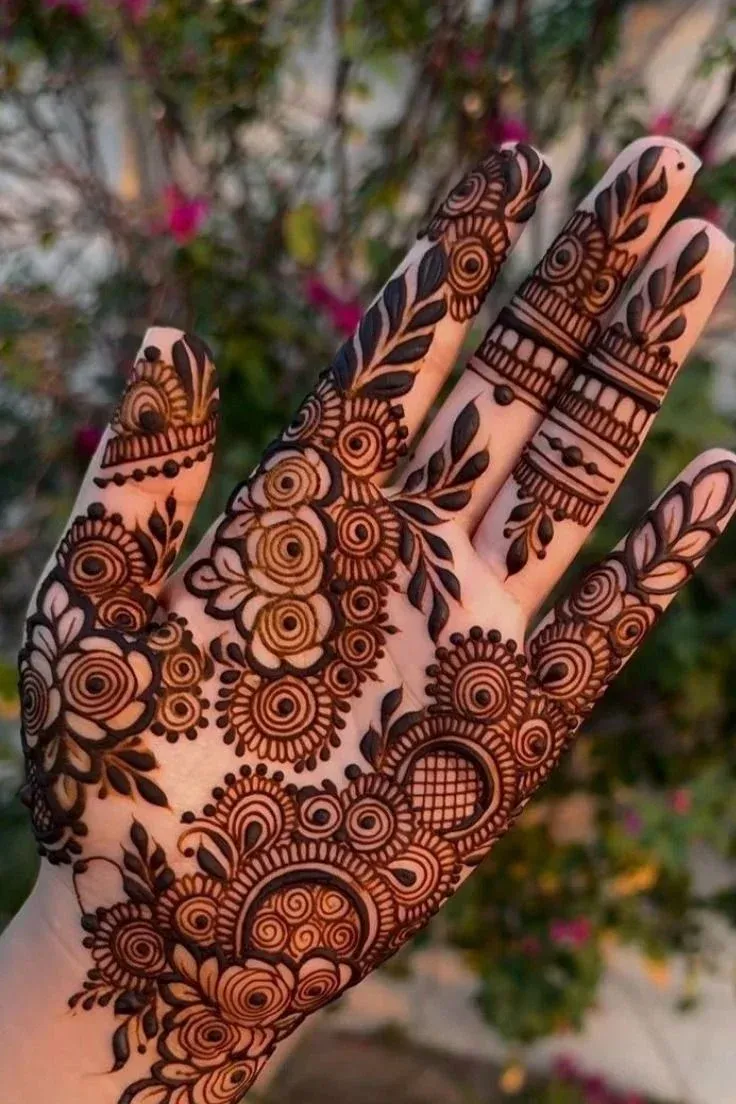Floral Mehndi Design for Front Hand idea