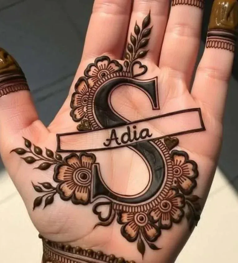 Simple Mehndi Design With Name idea