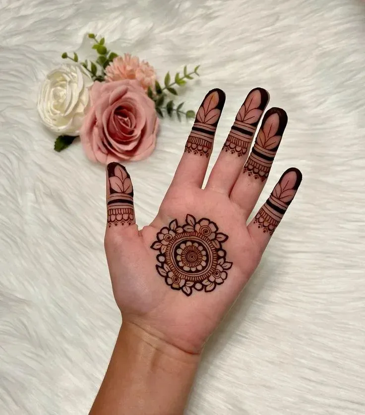 Floral Mehndi Design for Front Hand idea