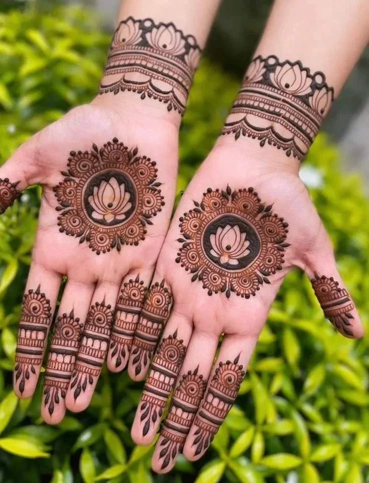 Floral Mehndi Design for Front Hand idea