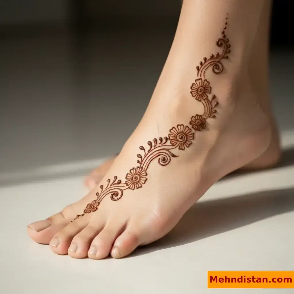 Stylish Foot Mehndi Design idea