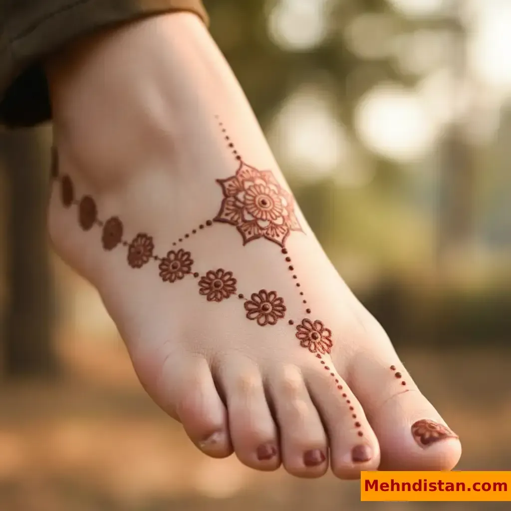 Stylish Foot Mehndi Design idea