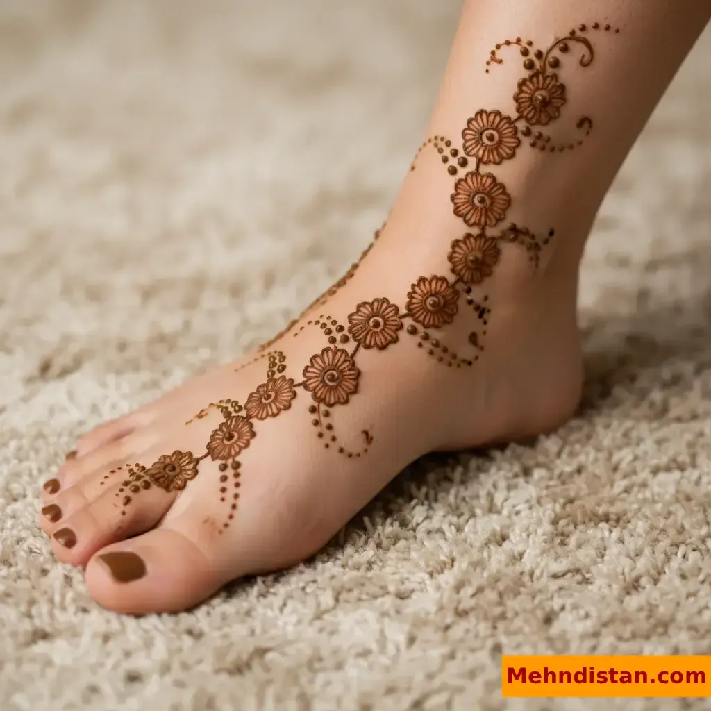 Stylish Foot Mehndi Design idea