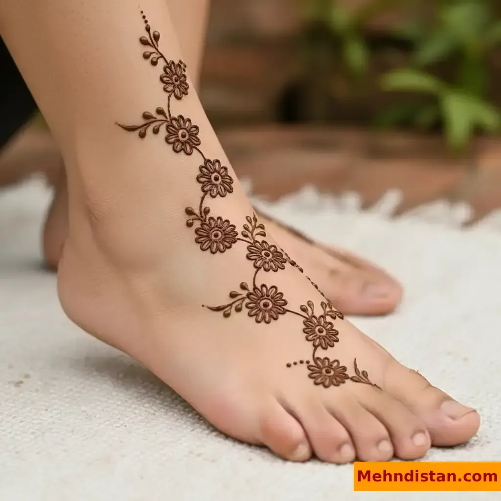 Stylish Foot Mehndi Design idea