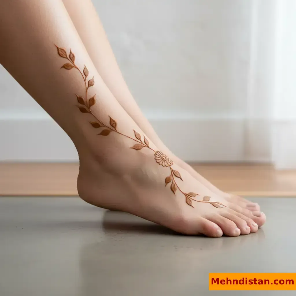 Stylish Foot Mehndi Design idea