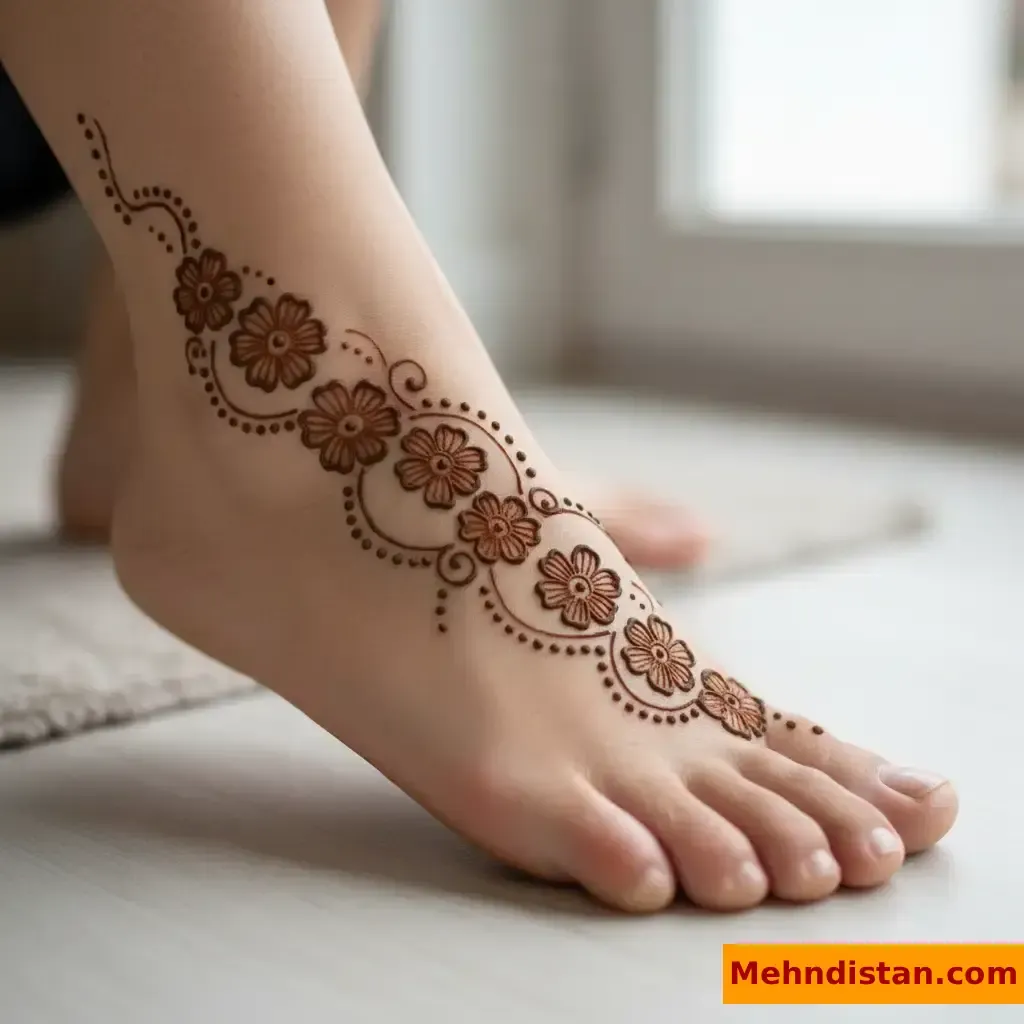 Stylish Foot Mehndi Design idea