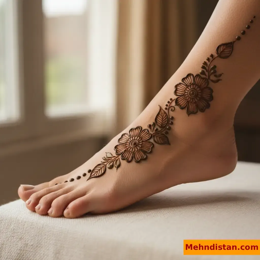 Stylish Foot Mehndi Design idea