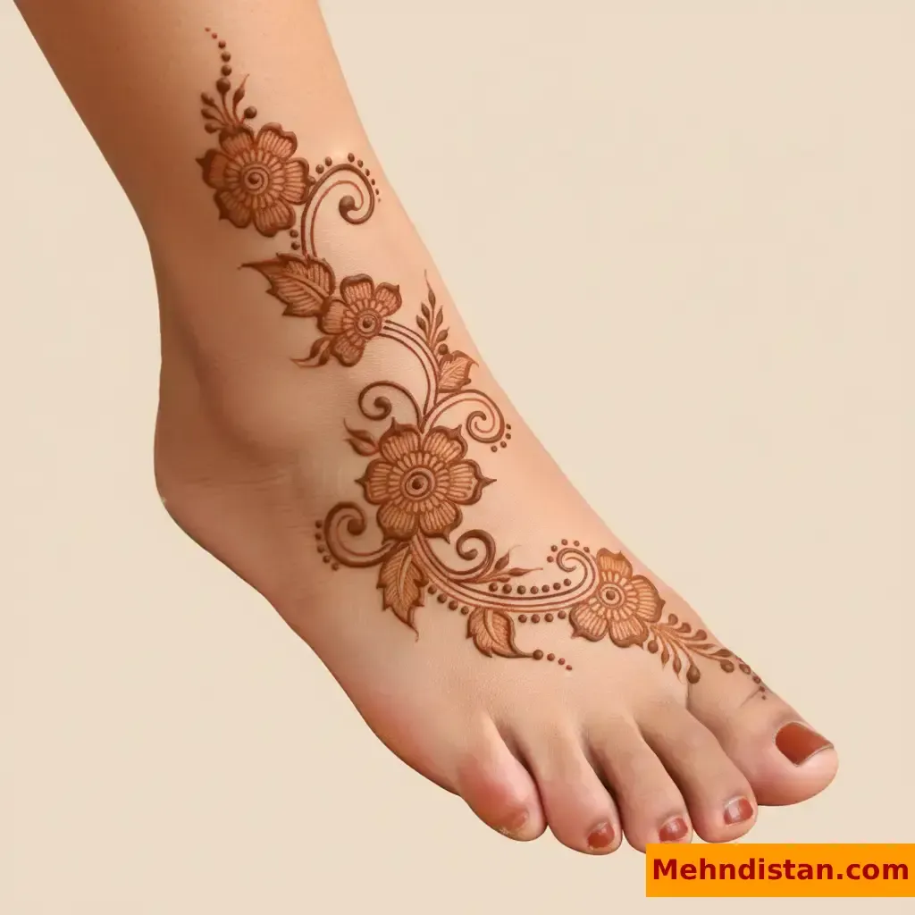 Stylish Foot Mehndi Design idea