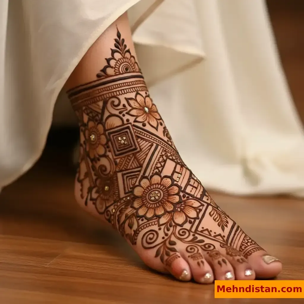 Stylish Foot Mehndi Design idea