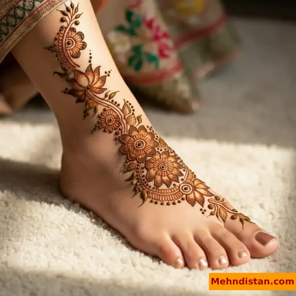 Stylish Foot Mehndi Design idea