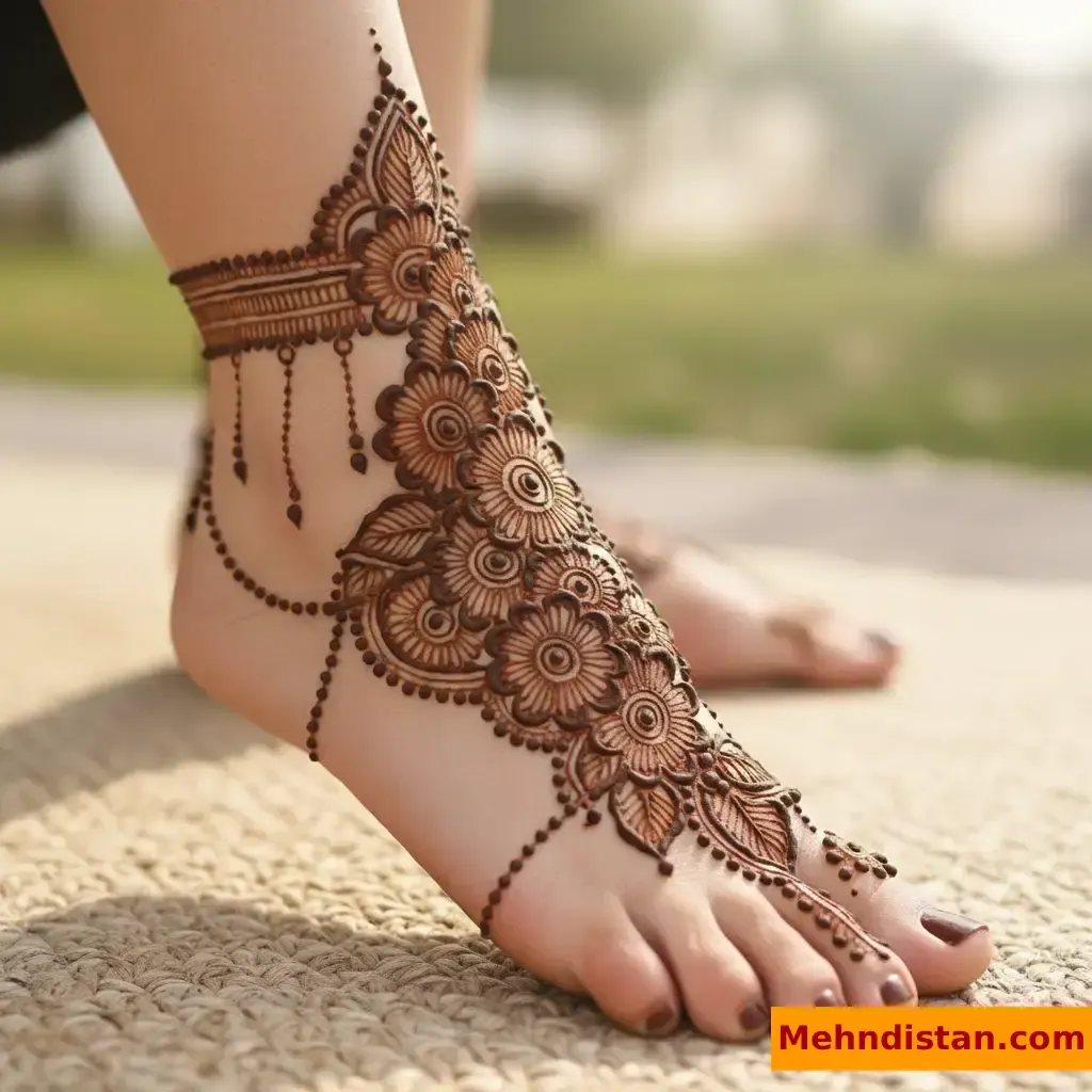 Stylish Foot Mehndi Design idea