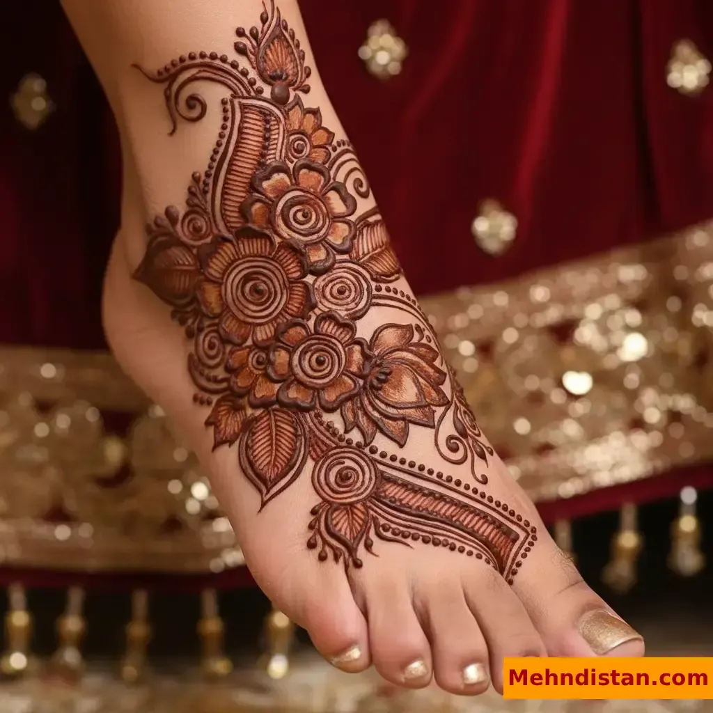 Stylish Foot Mehndi Design idea