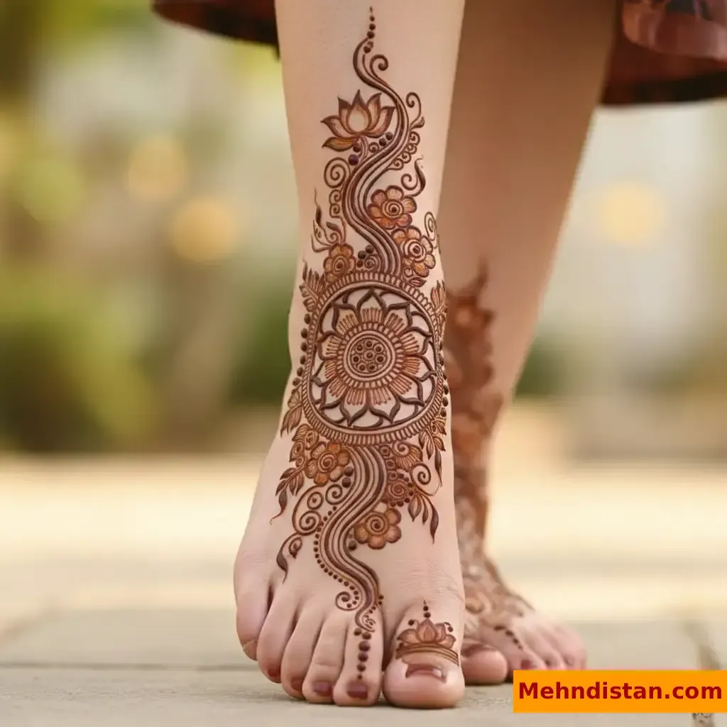 Stylish Foot Mehndi Design idea