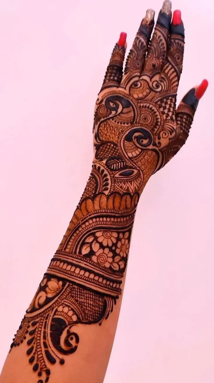Modern Full Hand Mehndi Design idea