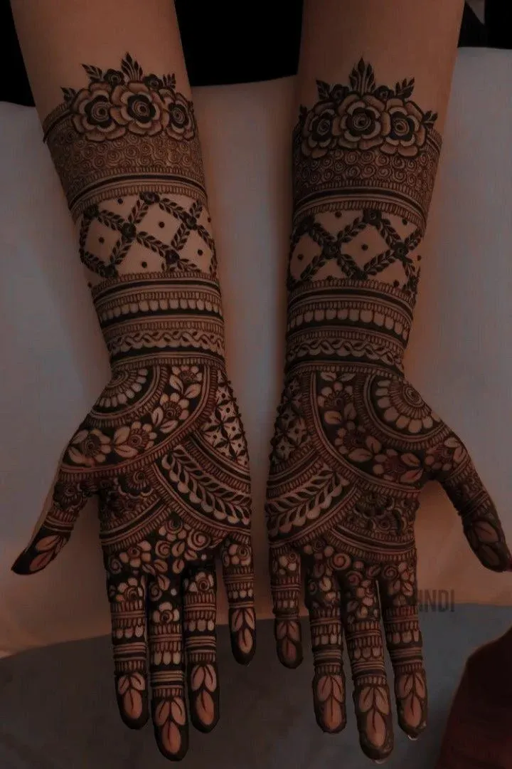 Modern Full Hand Mehndi Design idea