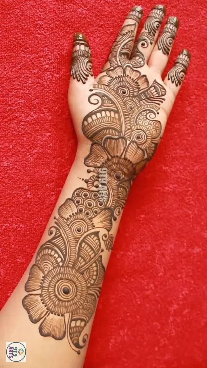 Modern Full Hand Mehndi Design idea