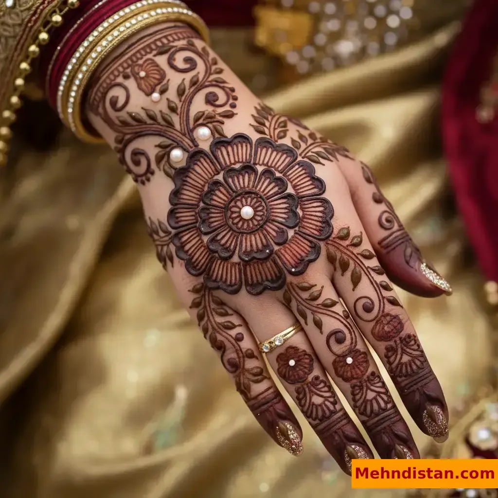Pakistani Tikki Mehndi Design idea