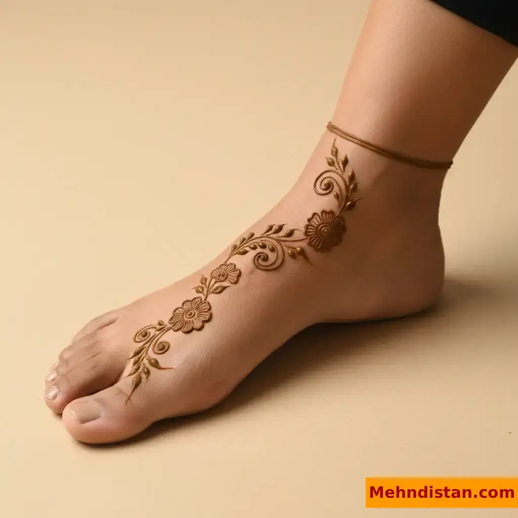 Stylish Foot Mehndi Design idea