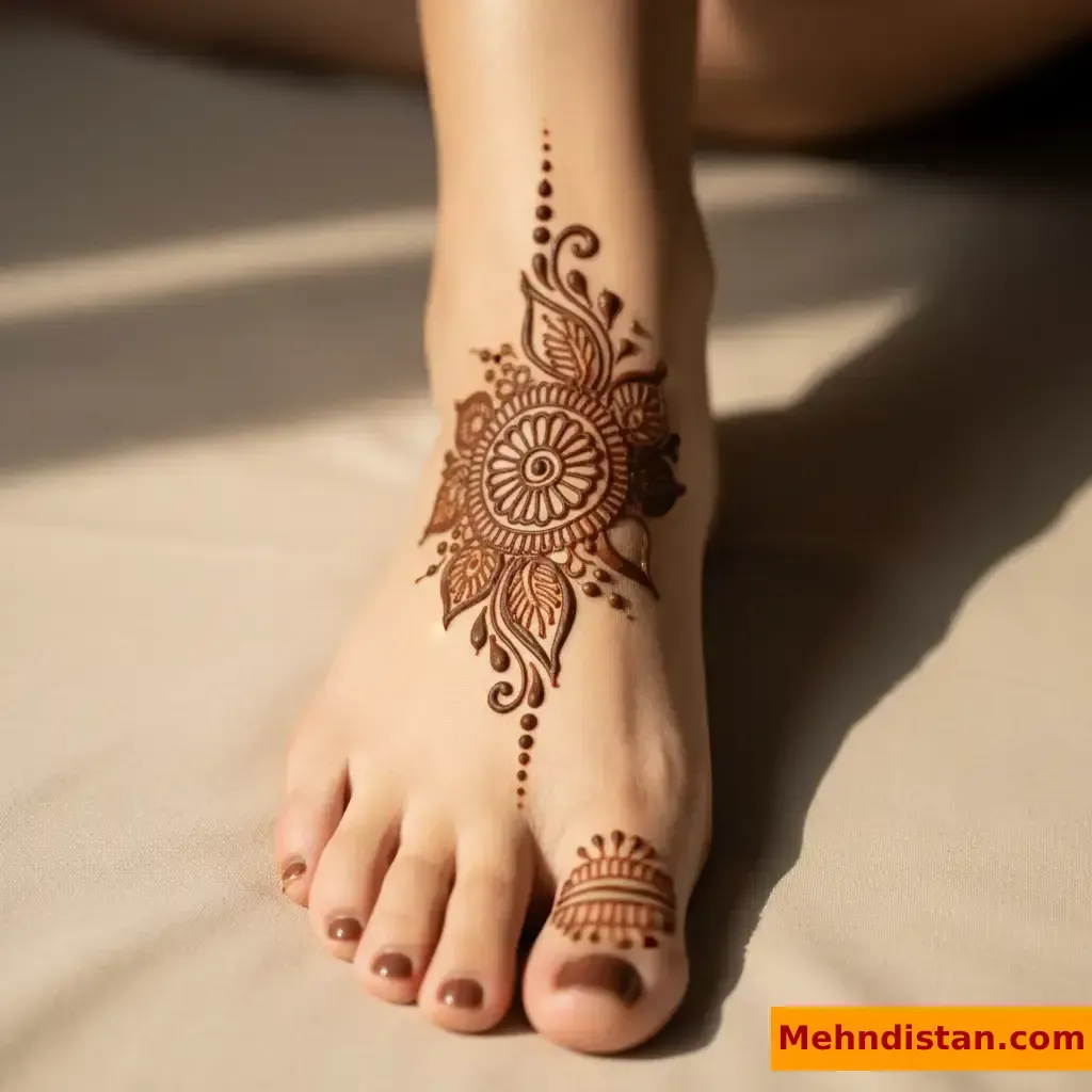 Stylish Foot Mehndi Design idea