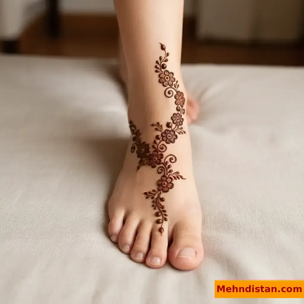 Stylish Foot Mehndi Design idea