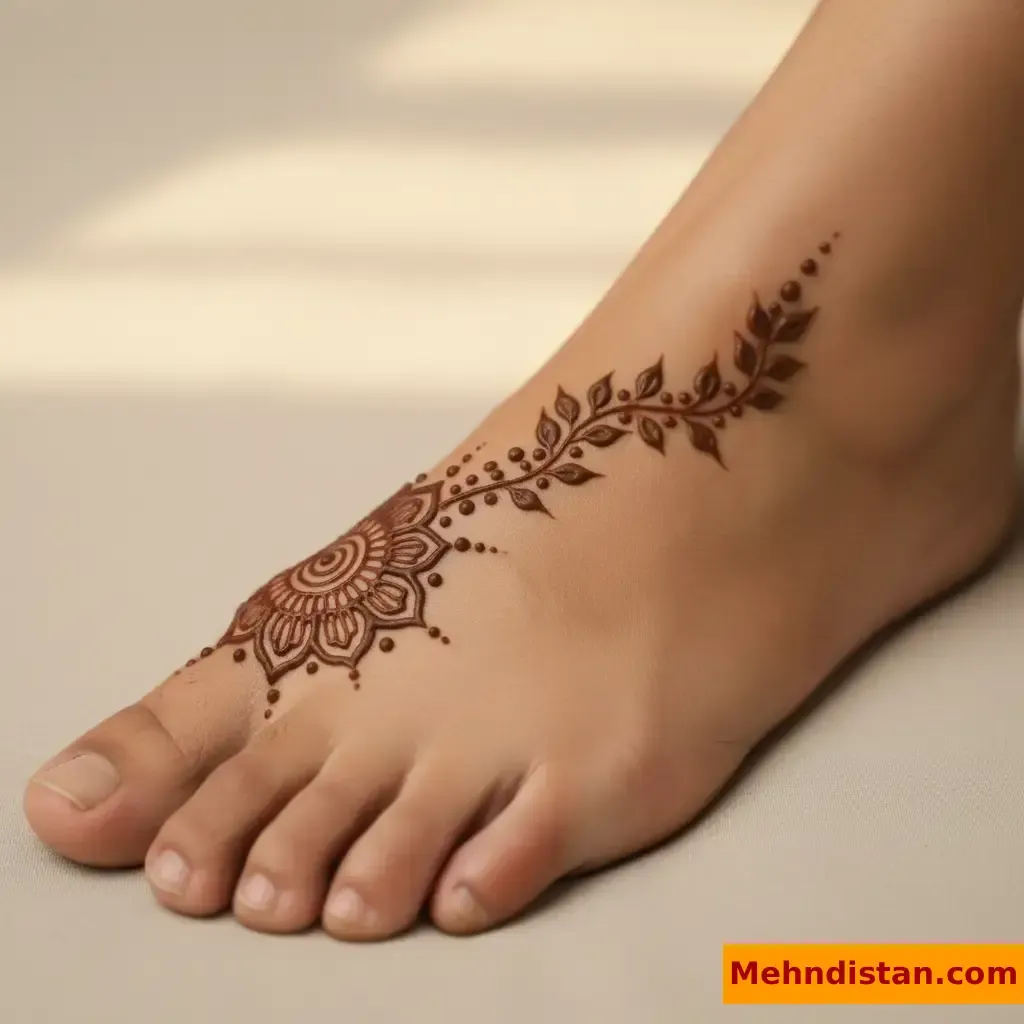 Stylish Foot Mehndi Design idea