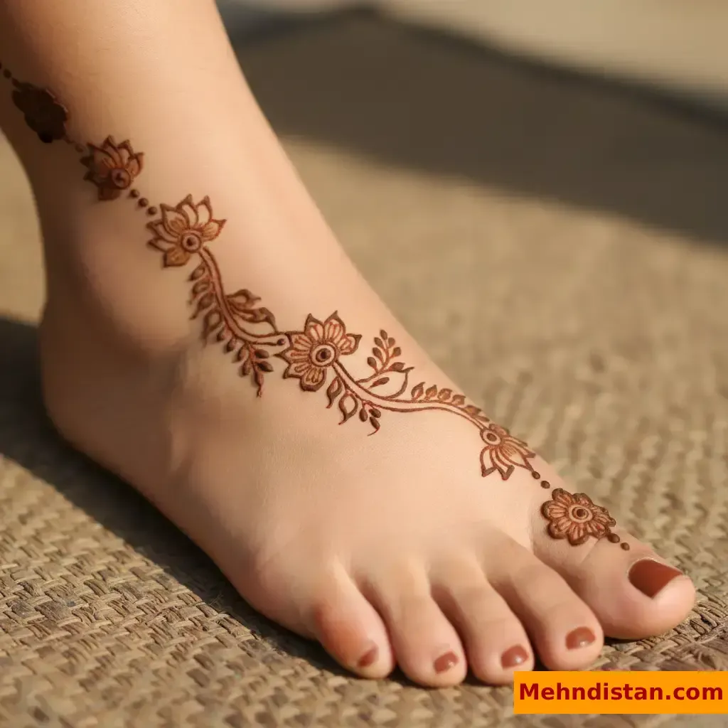 Stylish Foot Mehndi Design idea