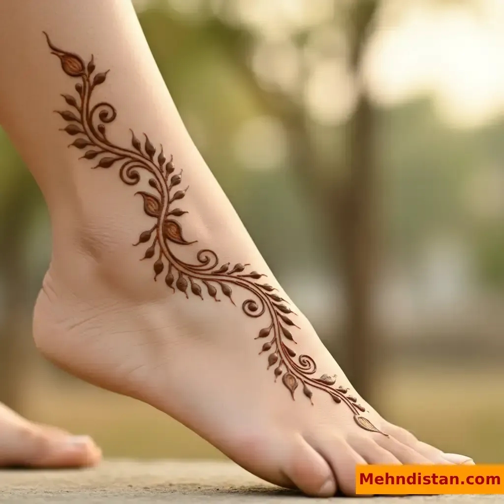 Stylish Foot Mehndi Design idea