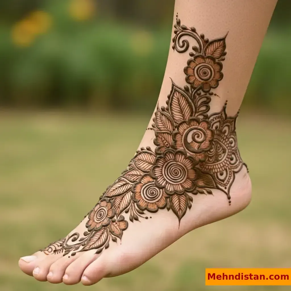 Stylish Foot Mehndi Design idea