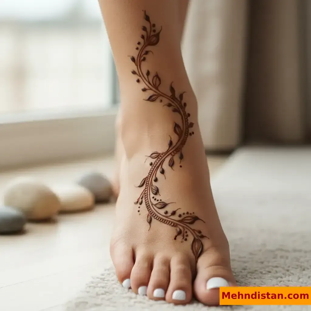 Stylish Foot Mehndi Design idea