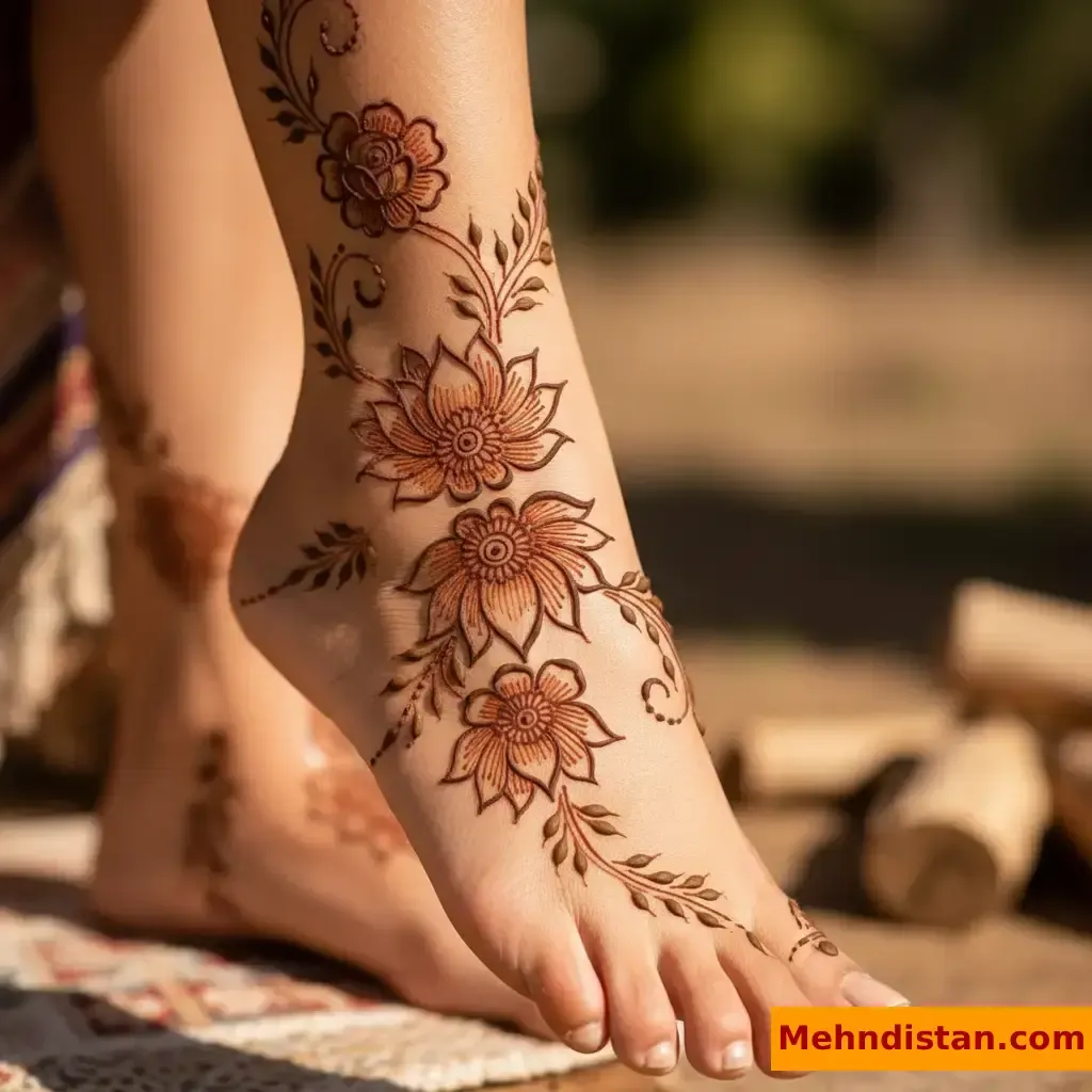 Stylish Foot Mehndi Design idea