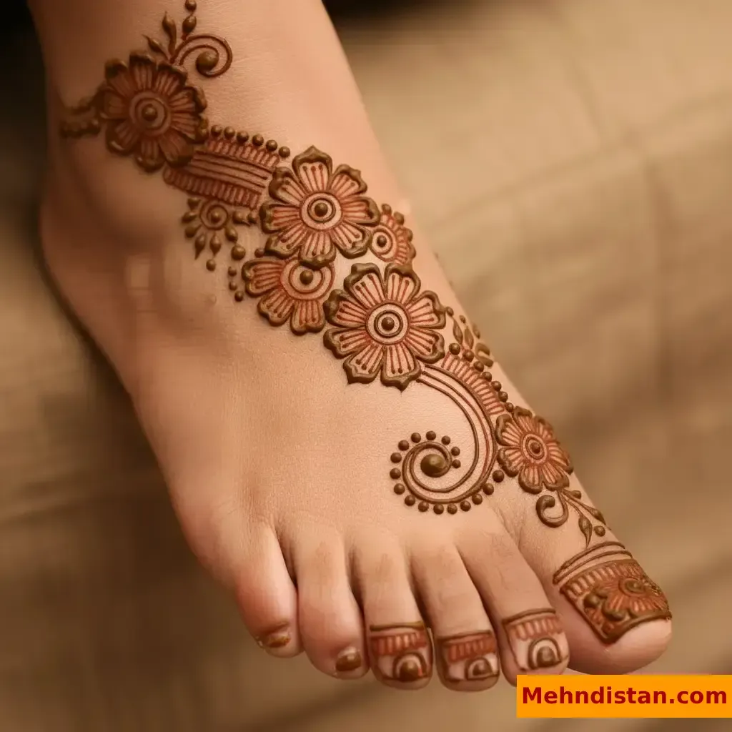Stylish Foot Mehndi Design idea