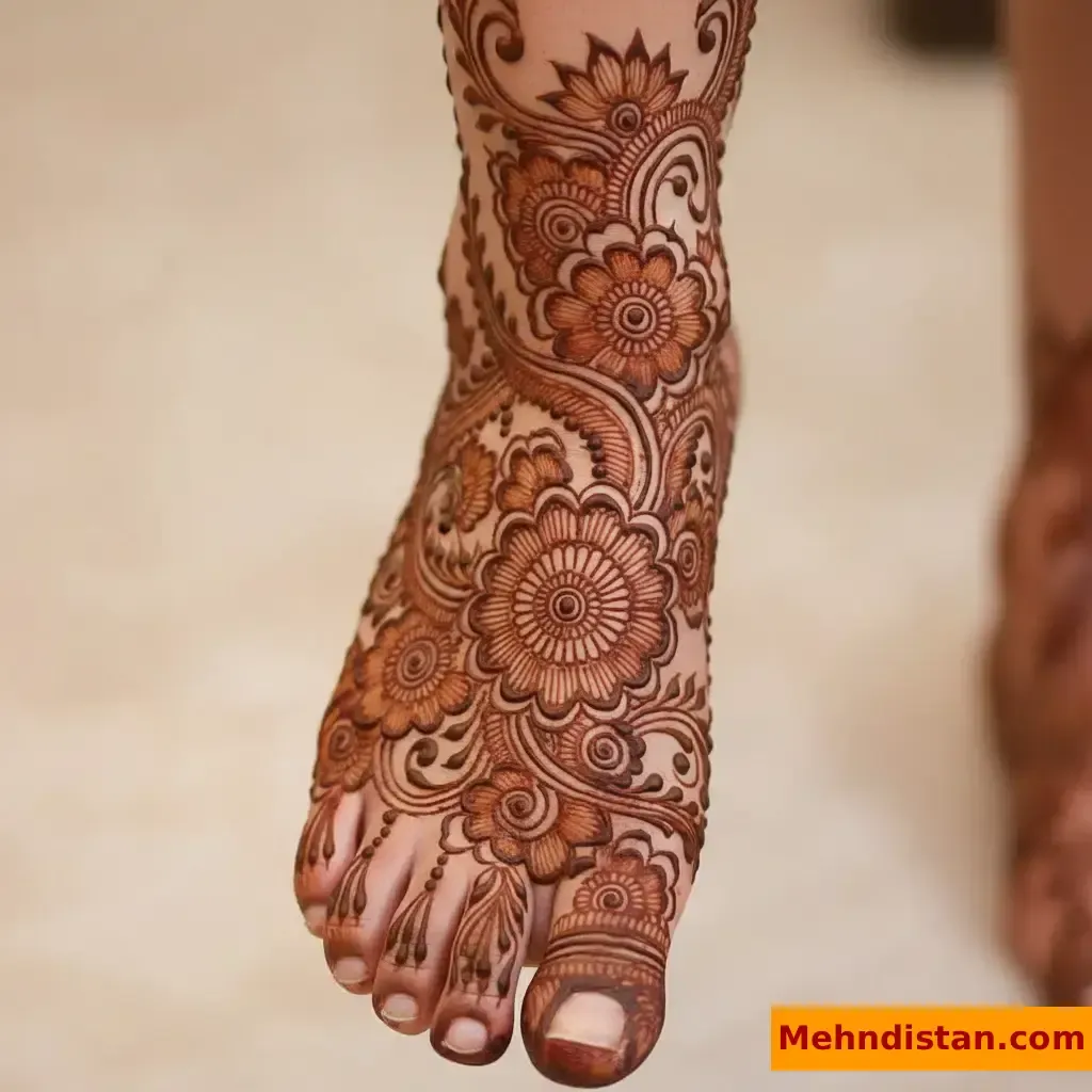 Stylish Foot Mehndi Design idea