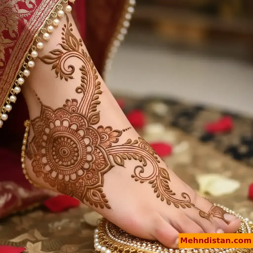 Stylish Foot Mehndi Design idea