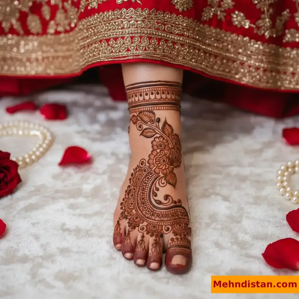 Stylish Foot Mehndi Design idea