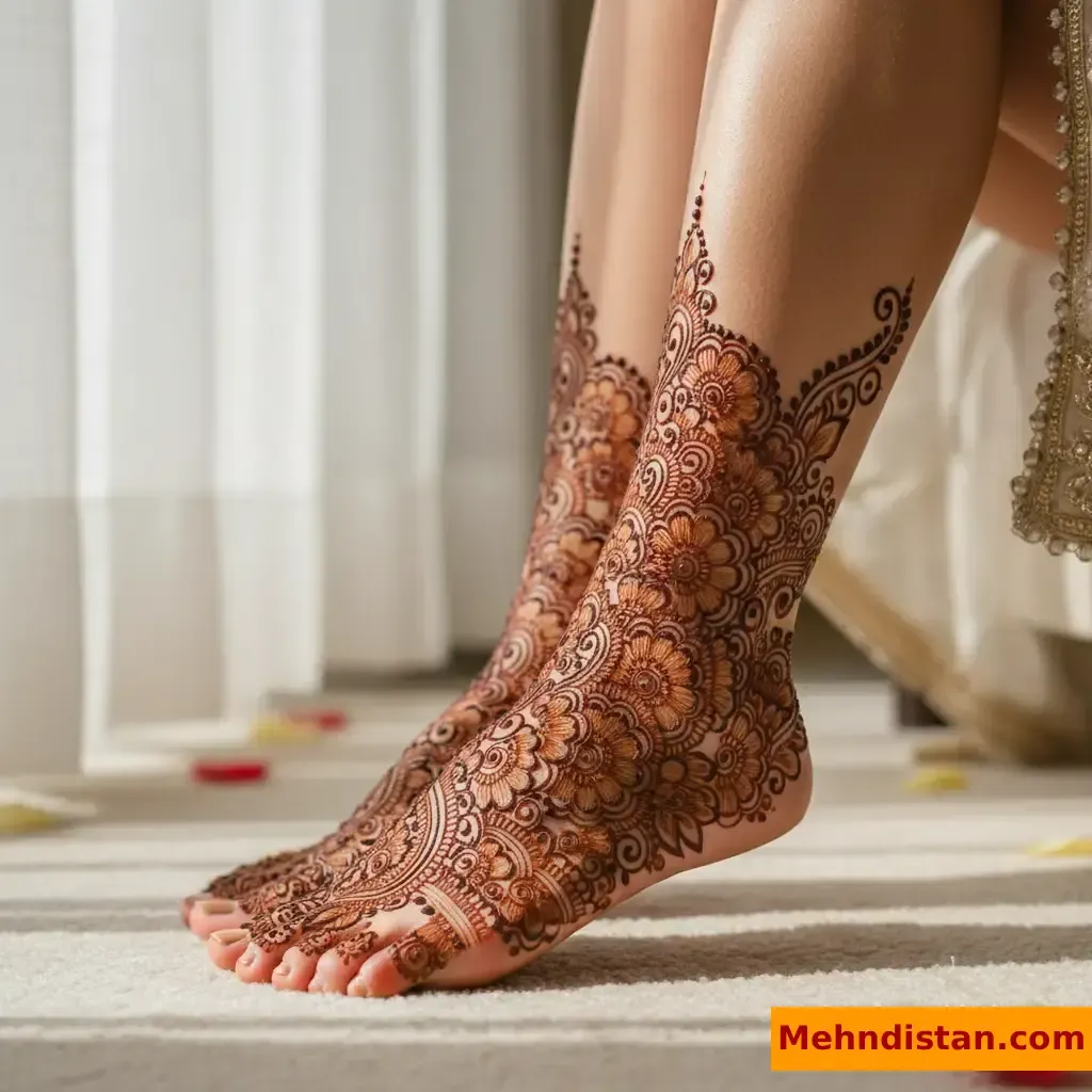 Stylish Foot Mehndi Design idea