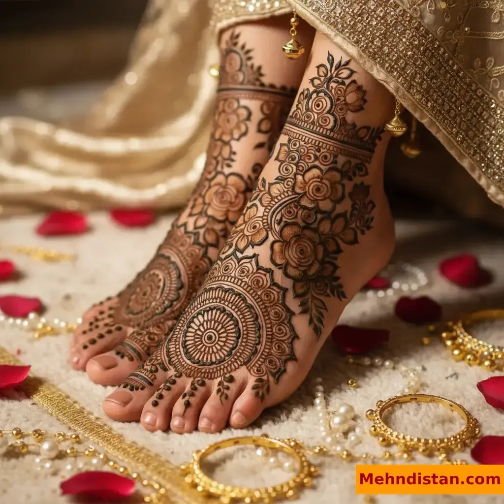 Stylish Foot Mehndi Design idea