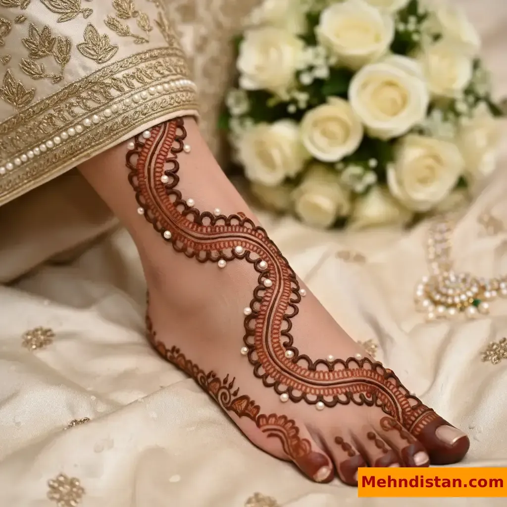 Stylish Foot Mehndi Design idea